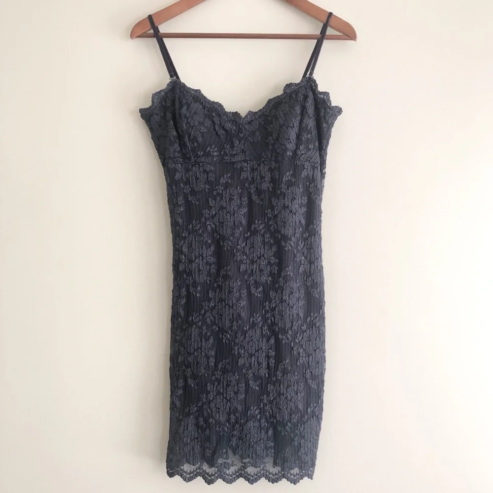 Free People Navy Lace Bodycon Minidress